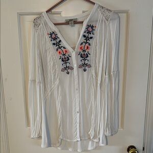 Embroidered White Blouse